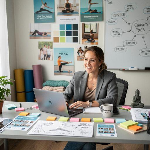 Wszyscy uczestnicy jogi w pozycji relaksacyjnej na końcu zajęć.